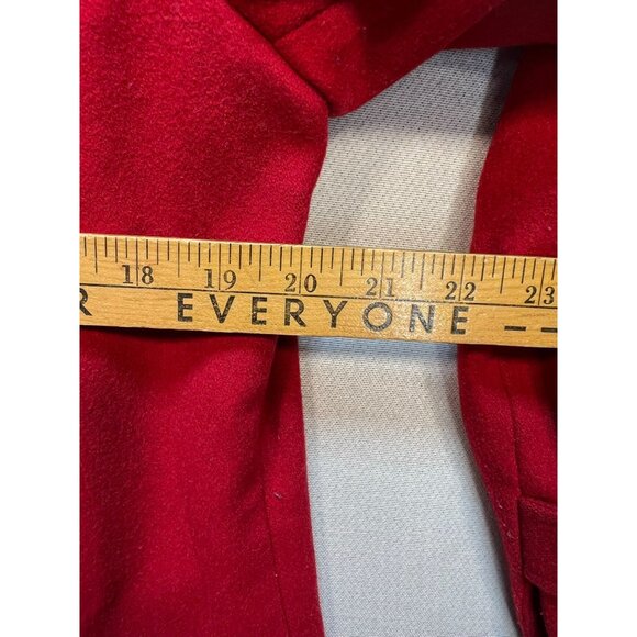 Chadwicks Women's Wool Notch Collar Button Front Long Coat Sz 12 Red Long Sleeve - Picture 9 of 12